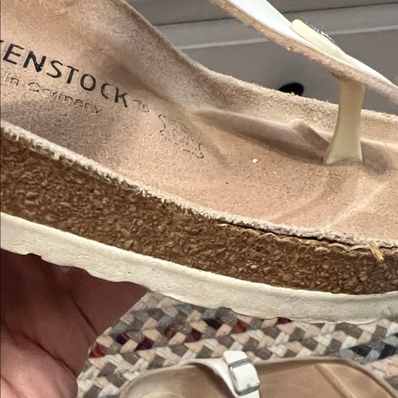 Birkenstock Women's White Gizeh Leather Sandals EU size 42 - Picture 10 of 11